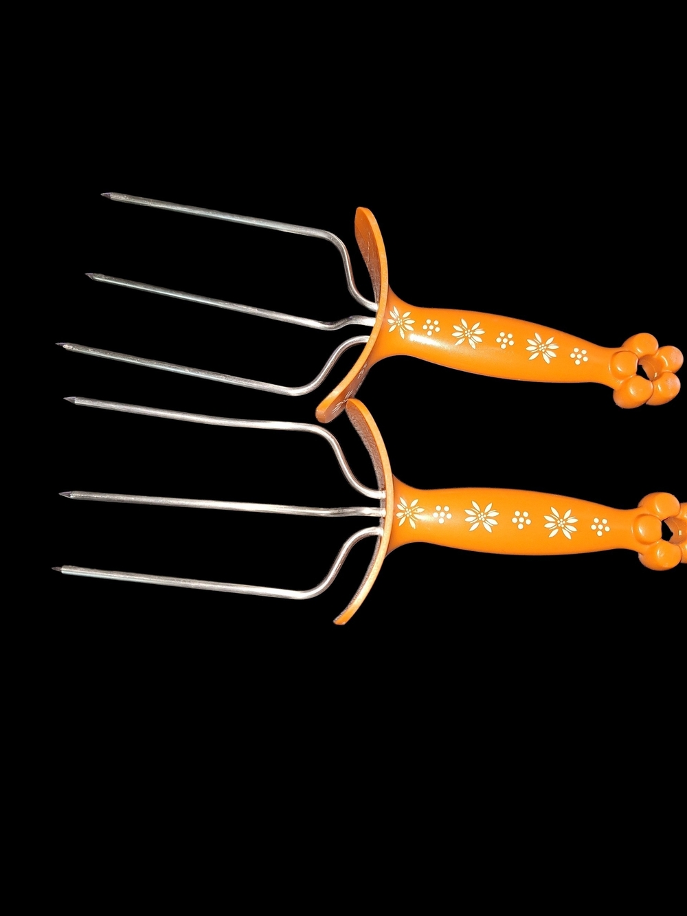 Orange Floral Hand Forks - Set of 2